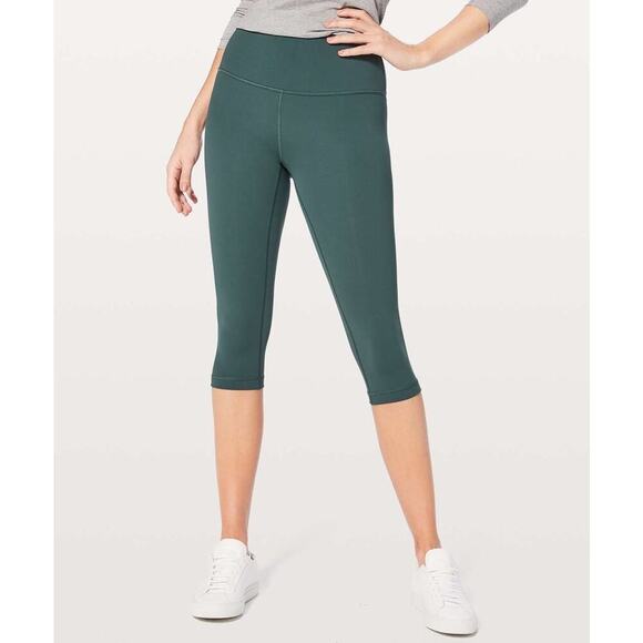 lululemon athletica Pants - Lululemon Wunder Under Hi-Rise 1/2 Tight 17" Teal Shadow - Size: 10